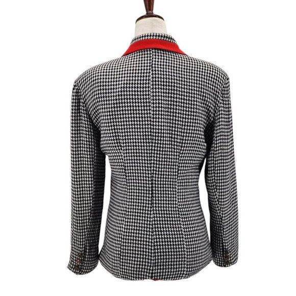 Vintage Audio Connie Anderson Houndstooth Retro Black White Jacket Womens XS - Picture 4 of 11